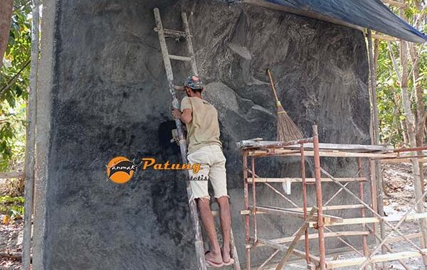 membuat relief batu tiruan