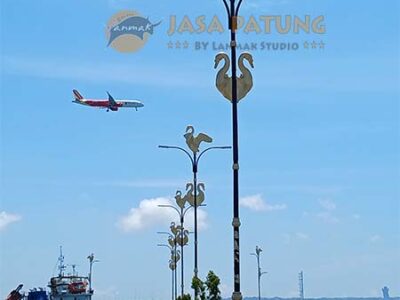 Pembuatan Patung Ornamen Tiang PJU di Bali